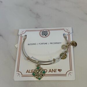 Alex and Ani “Blessing” Bracelet with Green Clover Charm